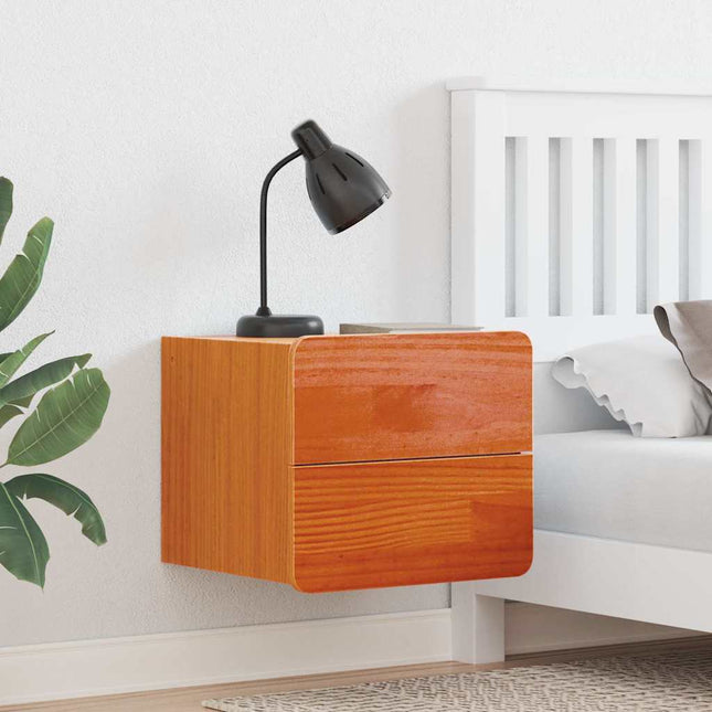 Sengebord 2 stk. Brun 39 x 34 x 33 cm Massivt fyrretræ