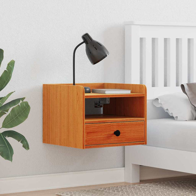Sengebord 2 stk. Voks brun 38 x 36 x 29,5 cm Massivt fyrretræ