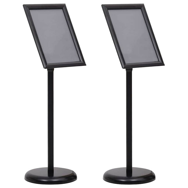 Plakat Stande 2 pcs Sort 32,7 x 24 x 108 cm Aluminium