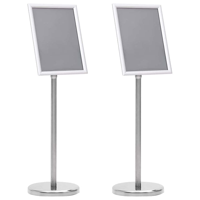 Plakat Stande 2 pcs Sølv 32,7 x 24 x 108 cm Aluminium