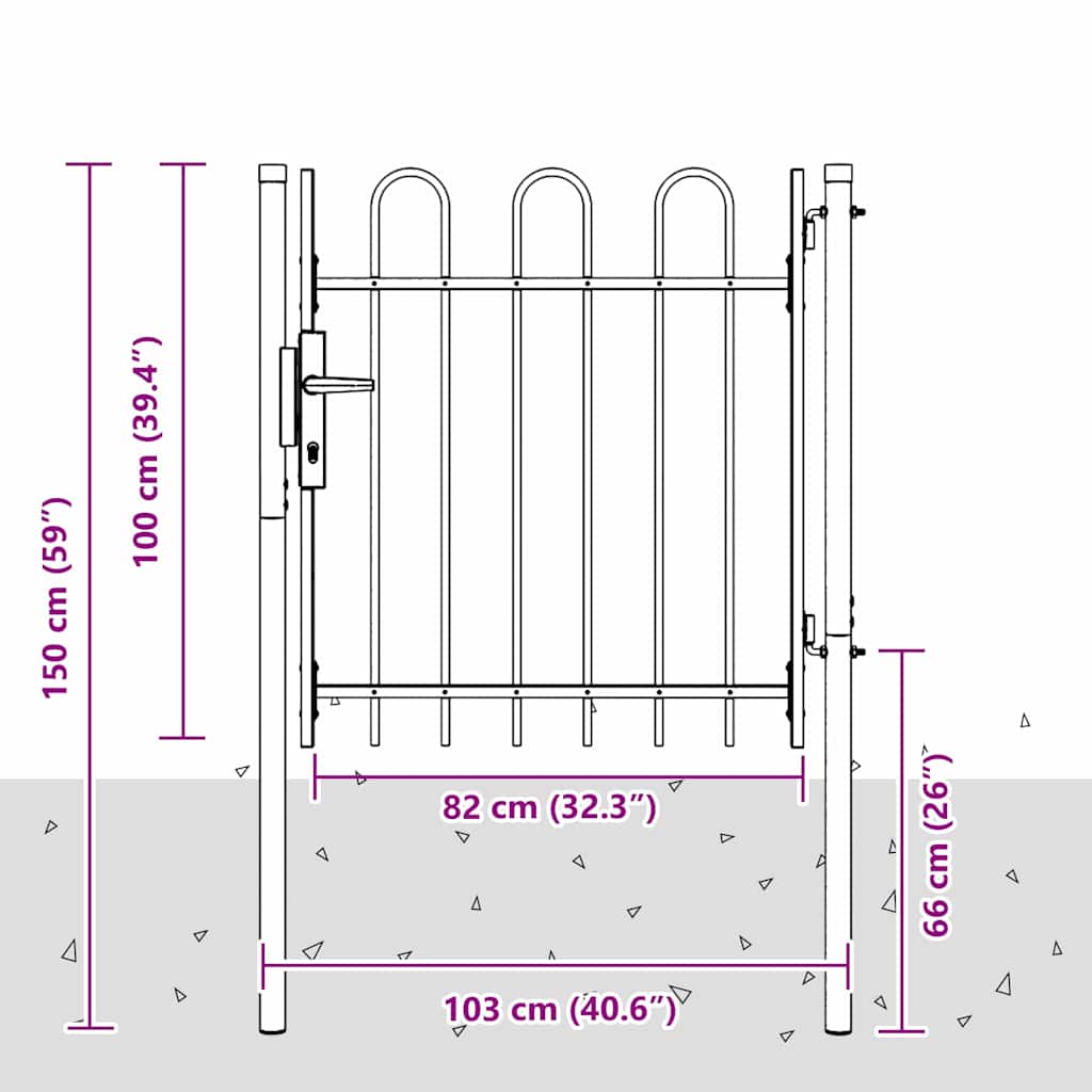 Hegnport Grå 100 x 100 cm Pulverlakeret stål