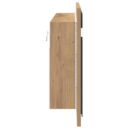 LED Spejlskab Artisan Egetræ 100 x 12 x 45 cm Konstrueret træ