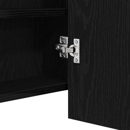 LED Spejlskab Sort eg 100 x 12 x 45 cm Konstrueret træ