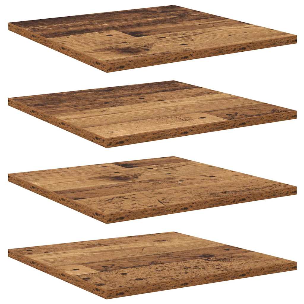 Boghylde Bræt 4 pcs Brun 40 x 40 x 1,5 cm Konstrueret træ billede