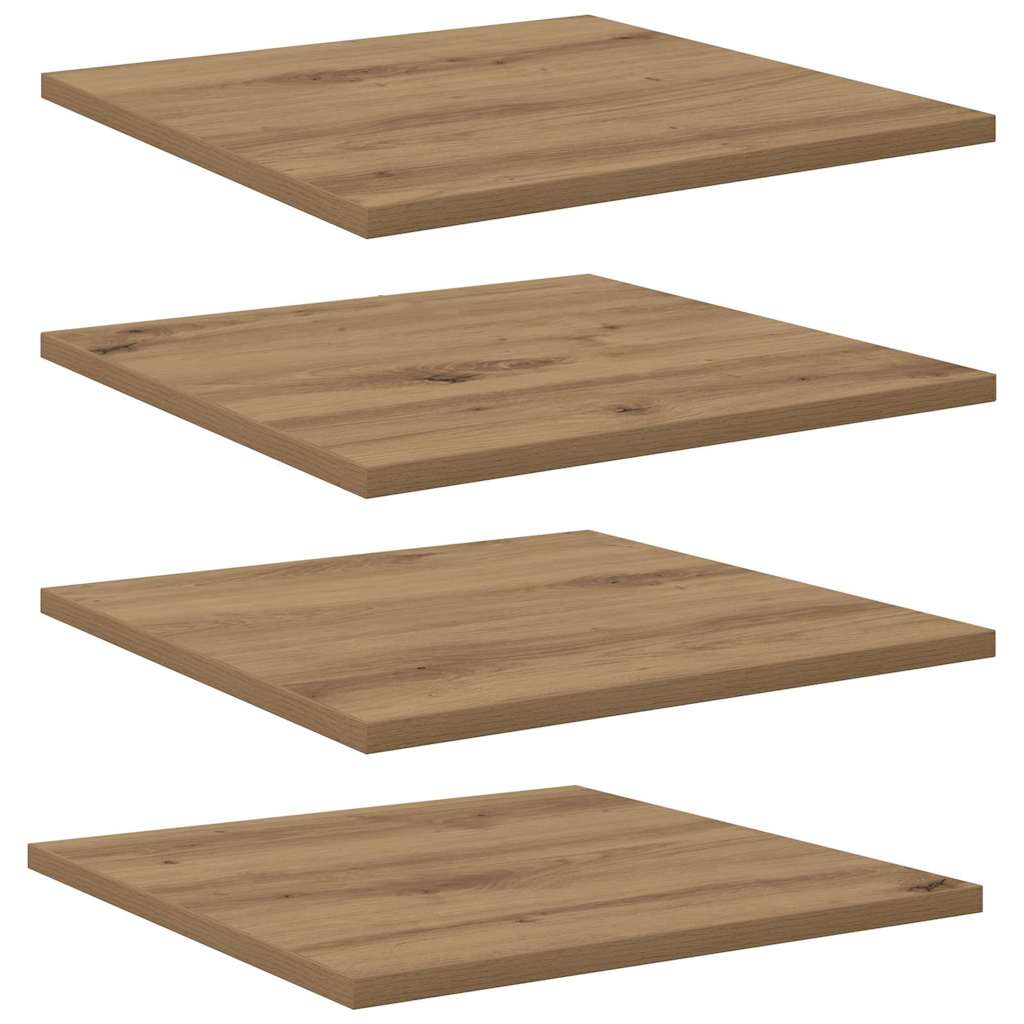 Boghylde Bræt 4 pcs Brun 40 x 40 x 1,5 cm Konstrueret træ billede