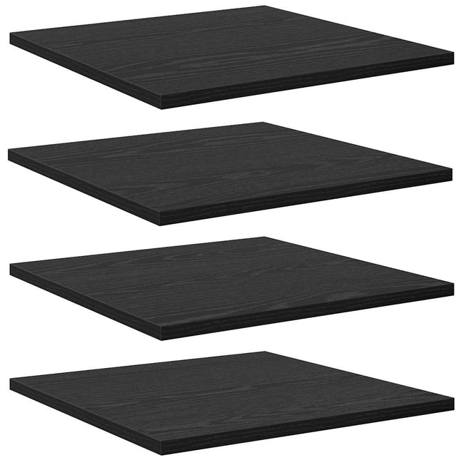 Boghylde Bræt 4 pcs Sort 40 x 40 x 1,5 cm Konstrueret træ