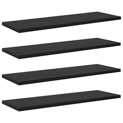 Boghylde Bræt 3 niveauer 4 stk. 60 x 20 x 1,5 cm Sort