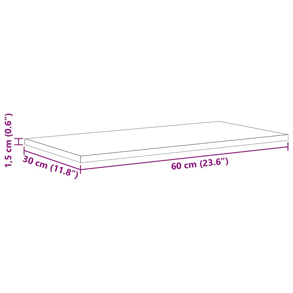 Boghylde Bræt 4 pcs Sort 60 x 30 x 1.5 cm Konstrueret træ