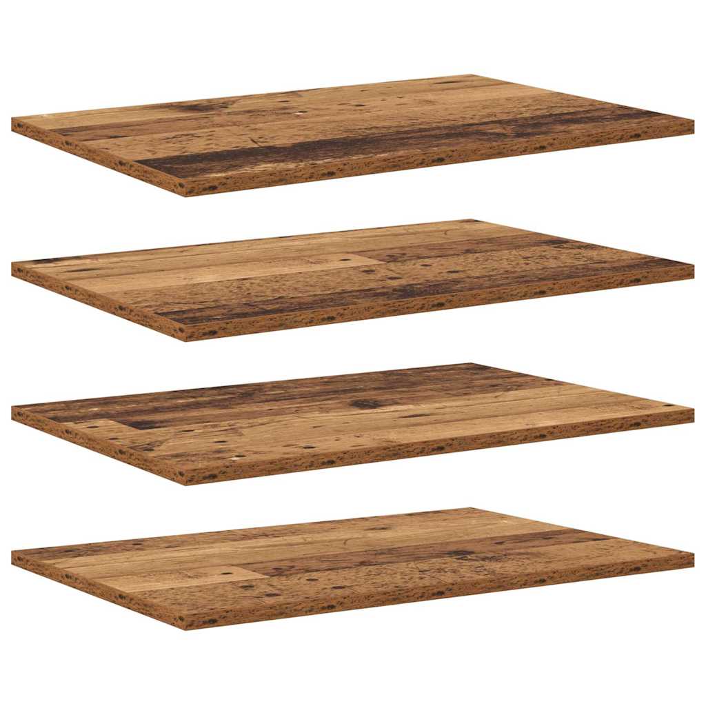 Boghylde Bræt 4 pcs Brun 60 x 40 x 1,5 cm Konstrueret træ billede
