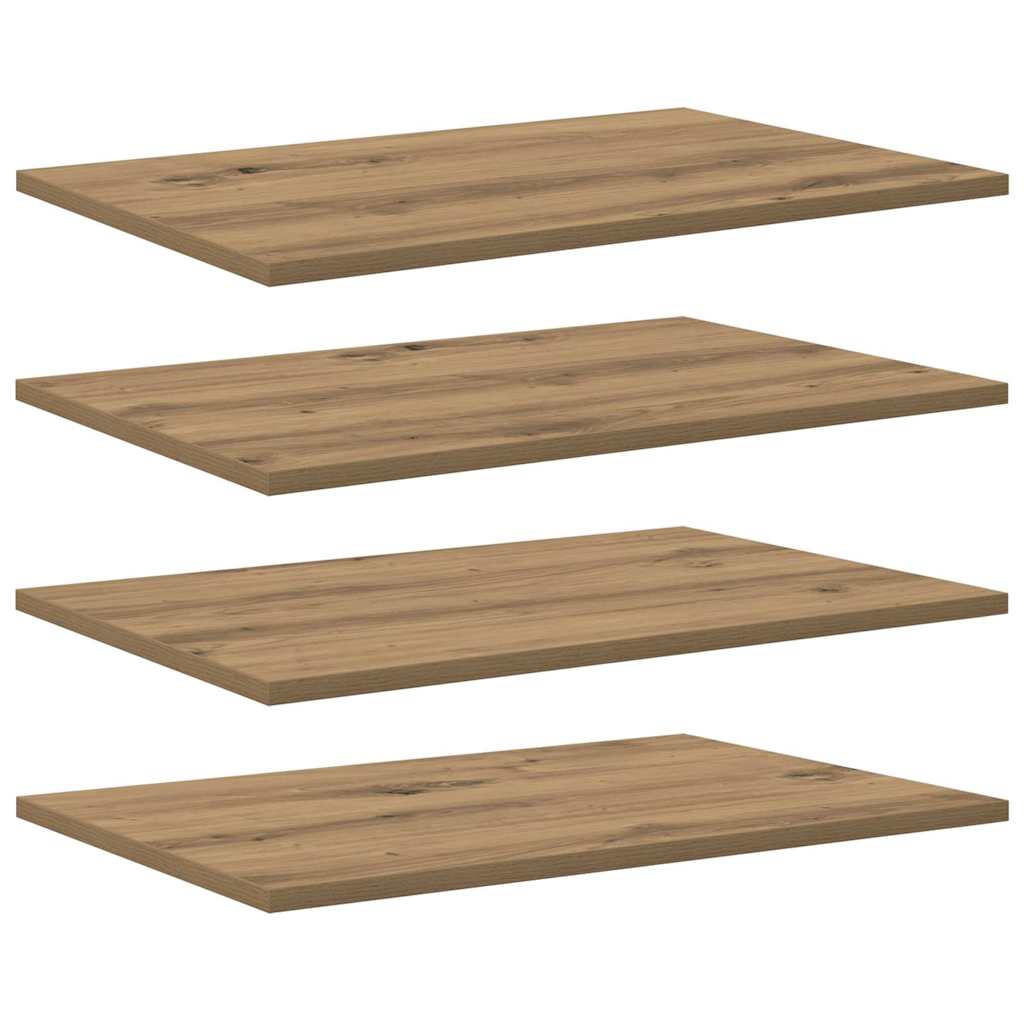 Boghylde Bræt 4 pcs Brun 60 x 40 x 1,5 cm Konstrueret træ billede
