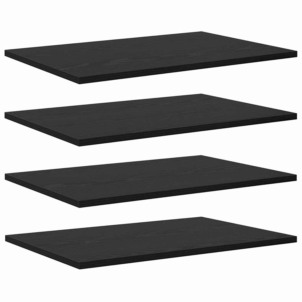 Boghylde Bræt 4 pcs Sort 60 x 40 x 1,5 cm Konstrueret træ billede