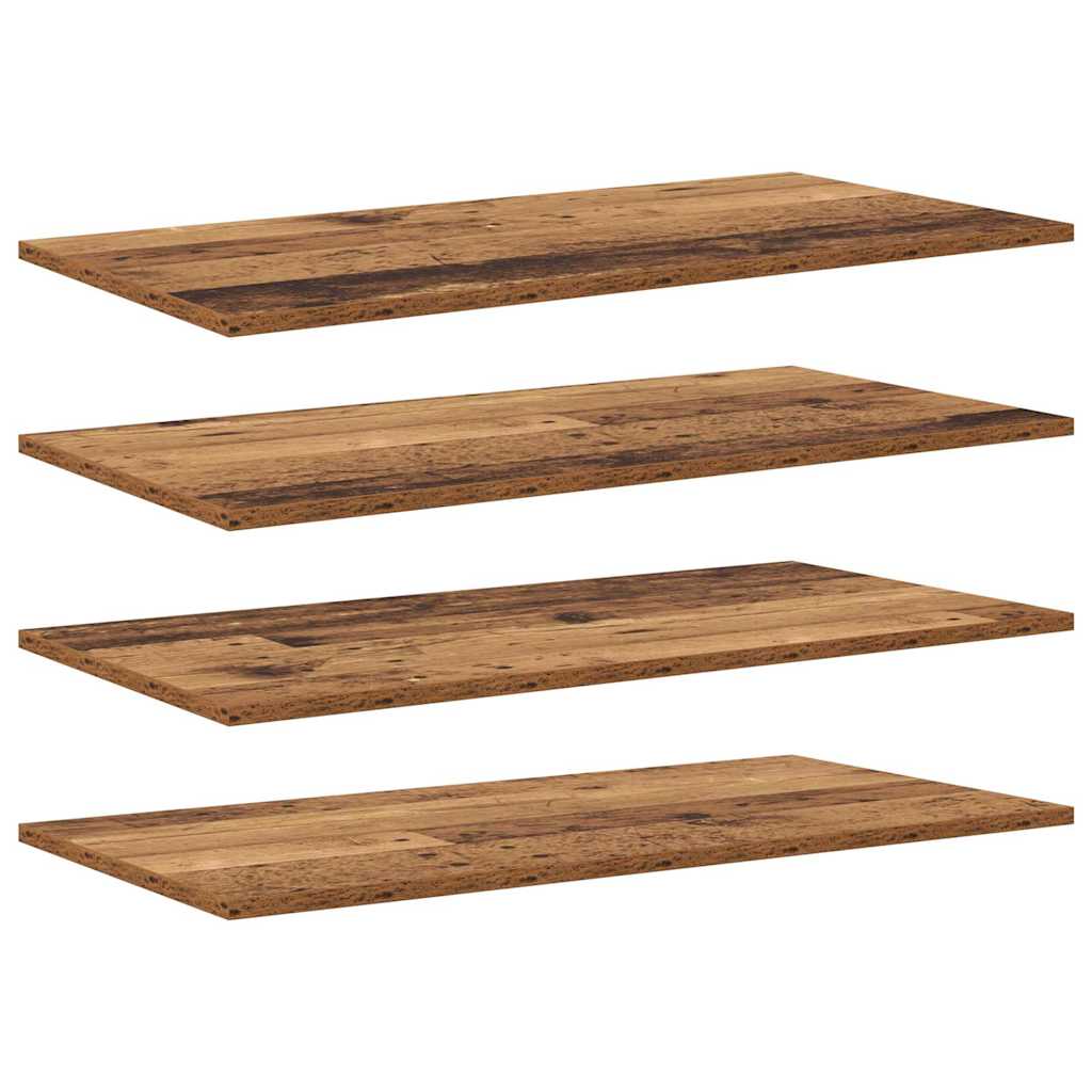 Boghylde Bræt 4 pcs Brun 80 x 40 x 1,5 cm Konstrueret træ billede