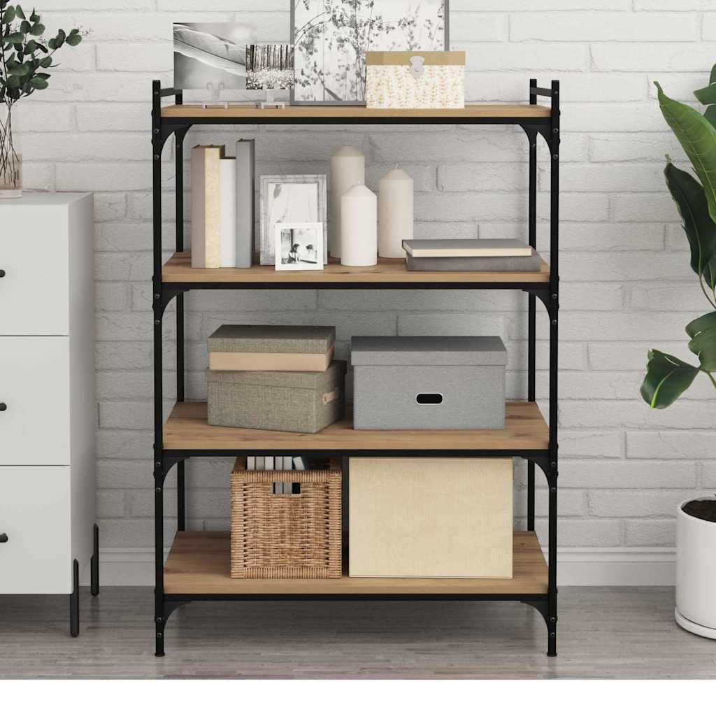 Boghylde Bræt 3 niveauer 4 pcs 80 x 40 x 1,5 cm Konstrueret træ billede