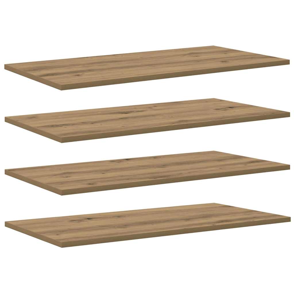 Boghylde Bræt 4 pcs Brun 80 x 40 x 1,5 cm Konstrueret træ billede