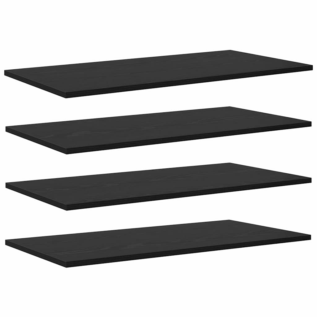 Boghylde Bræt 4 pcs Sort 80 x 40 x 1,5 cm Konstrueret træ billede