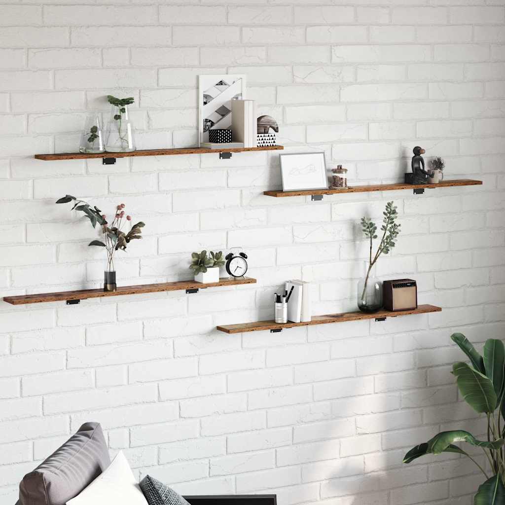 Bogshelf Board med hylde 4 stk Brun 100 x 40 x 1.5cm Spånplade