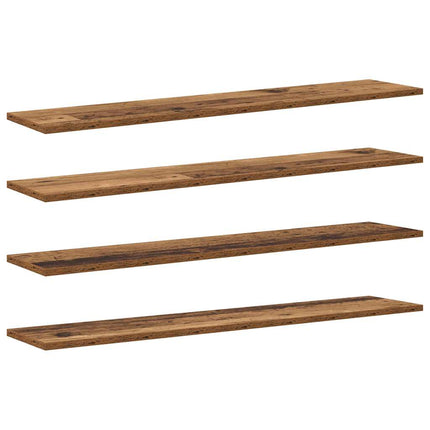 Boghylde Bræt 4 pcs Brun 100 x 20 x 1,5 cm Konstrueret træ