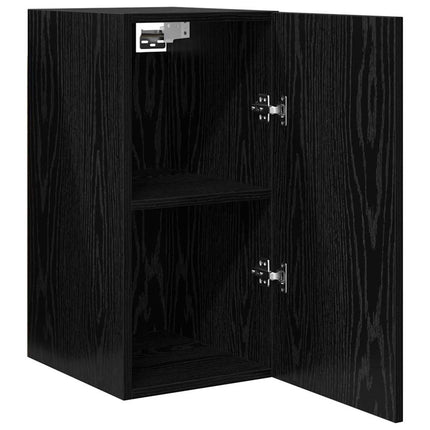 Væg TV Skab 30,5 x 30 x 60 cm Sort eg Konstrueret træ