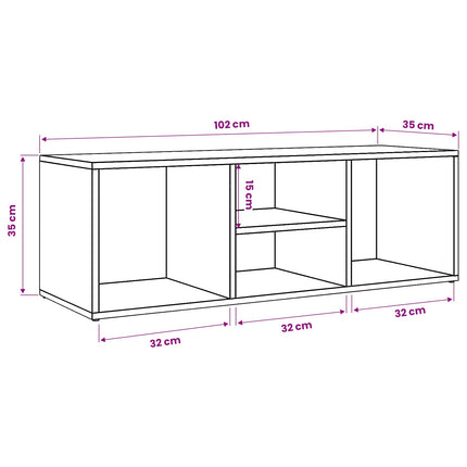 Sko bænk 102 x 35 x 35 cm Konstrueret træ Sort eg