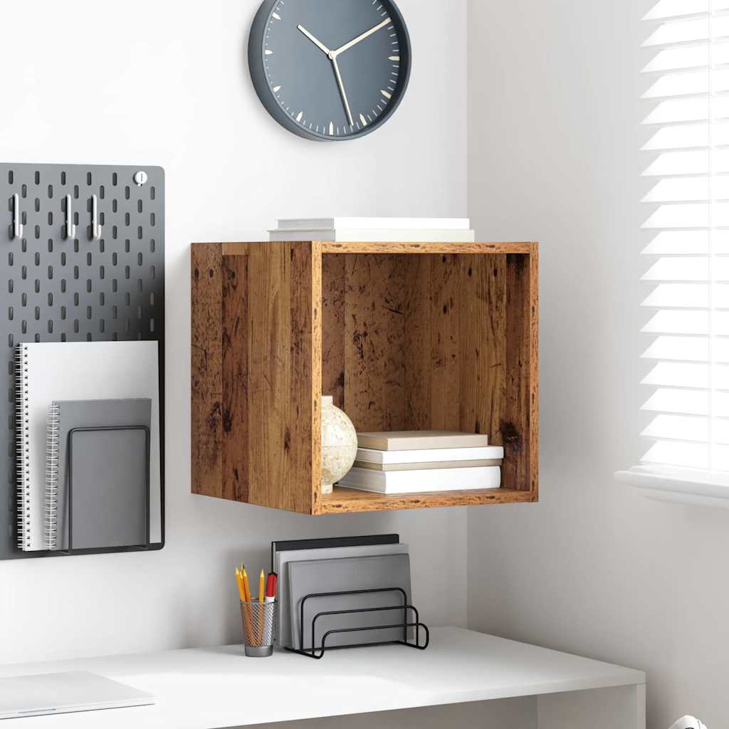 Vægskab med hylde Gammelt træ 37 x 37 x 37 cm Konstrueret træ