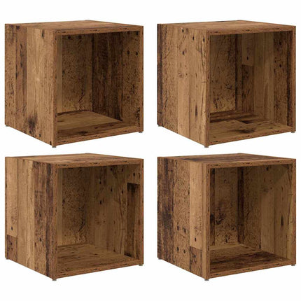 TV-møbelsæt 4 pcs Gammelt træ 37 x 35 x 37,5 cm Konstrueret træ