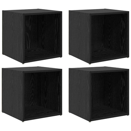 TV-møbelsæt 4 pcs Sort 37 x 35 x 37,5 cm Konstrueret træ