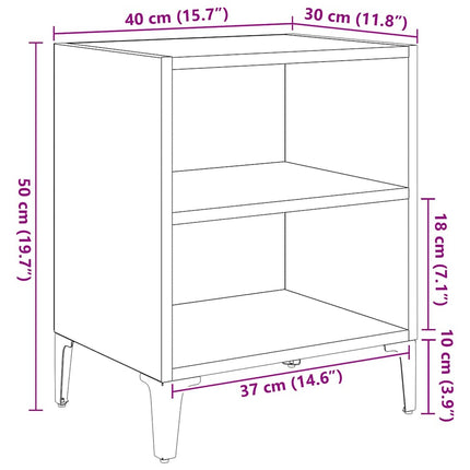 Natskab Sort eg 40 x 30 x 50 cm Konstrueret træ