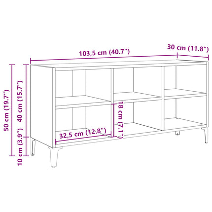 TV-møbelsæt Vægmonteret Sort 103,5 x 30 x 50 cm Konstrueret træ
