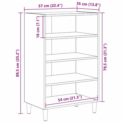 Sideboard Sort eg 57 x 35 x 89.5 cm Konstrueret træ