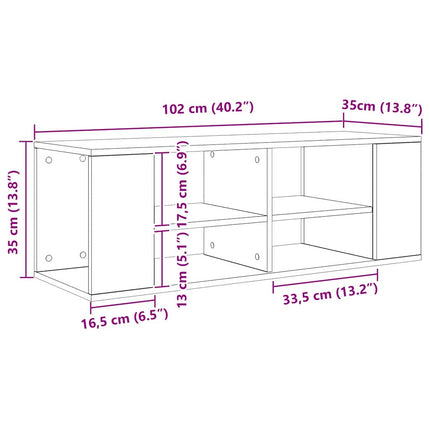 TV-møbelsæt 102 x 35 x 35 cm Artisan Egetræ Konstrueret træ