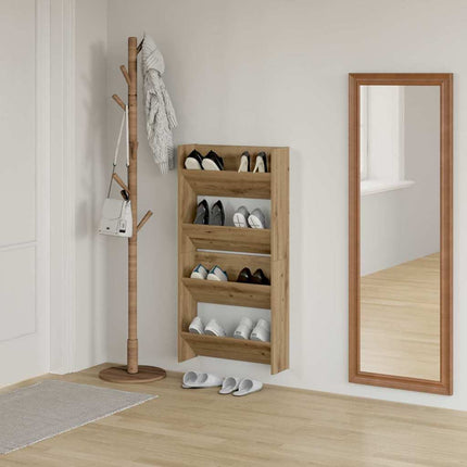 Sko skab 2 stk. 60 x 18 x 60 cm Konstrueret træ Artisan-eg