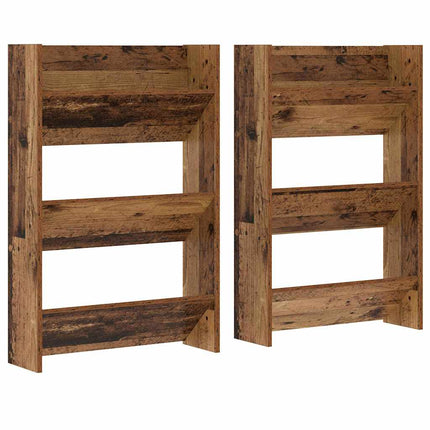 Sko skab 2 stk. 60 x 18 x 90 cm Konstrueret træ Gammelt træ