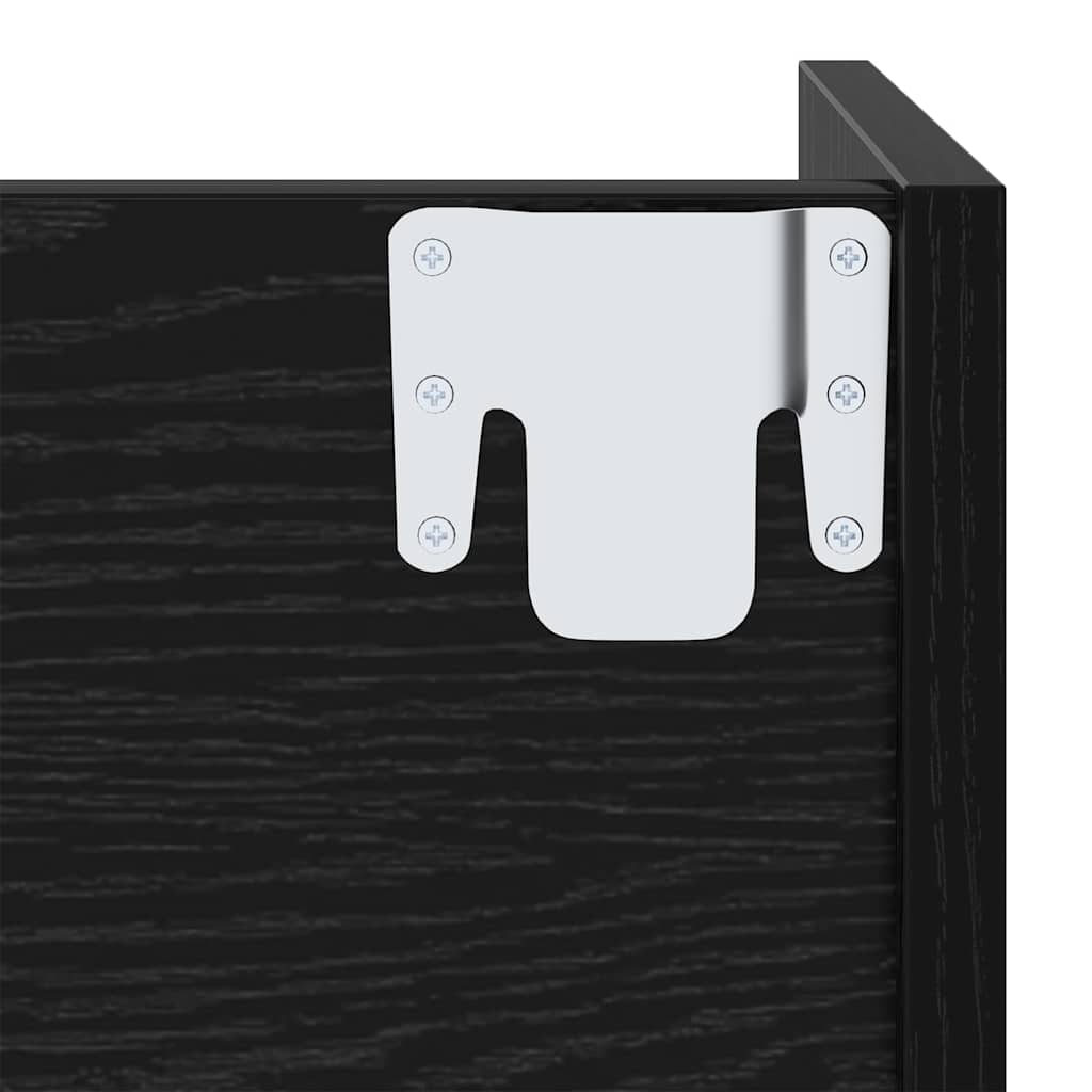 Sko skab med hylde Sort eg 60 x 18 x 90 cm Konstrueret træ