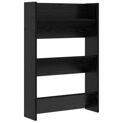 Sko skab 60 x 18 x 90 cm Konstrueret træ Sort eg