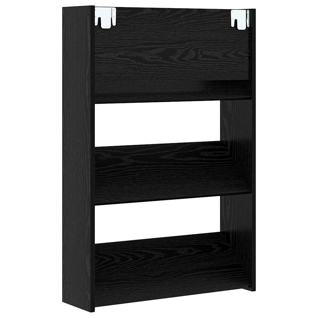 Sko skab med hylde Sort eg 60 x 18 x 90 cm Konstrueret træ
