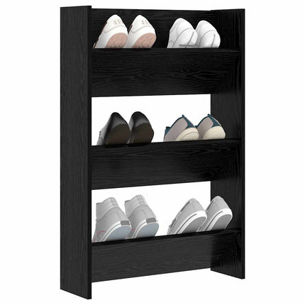 Sko skab 60 x 18 x 90 cm Konstrueret træ Sort eg