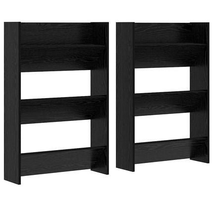 Sko skab 2 stk. 60 x 18 x 90 cm Konstrueret træ Sort eg