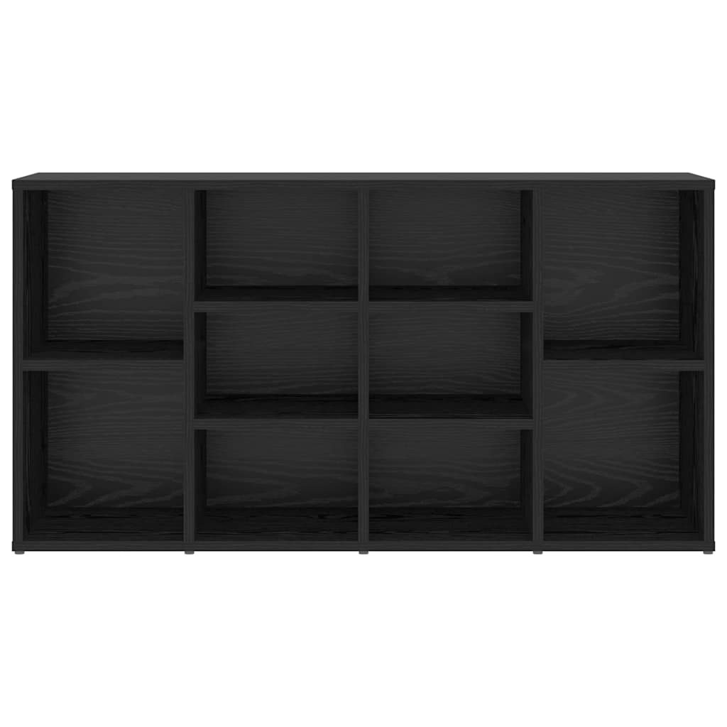 Sko bænk med hylde Sort eg 103 x 30 x 54,5 cm Konstrueret træ