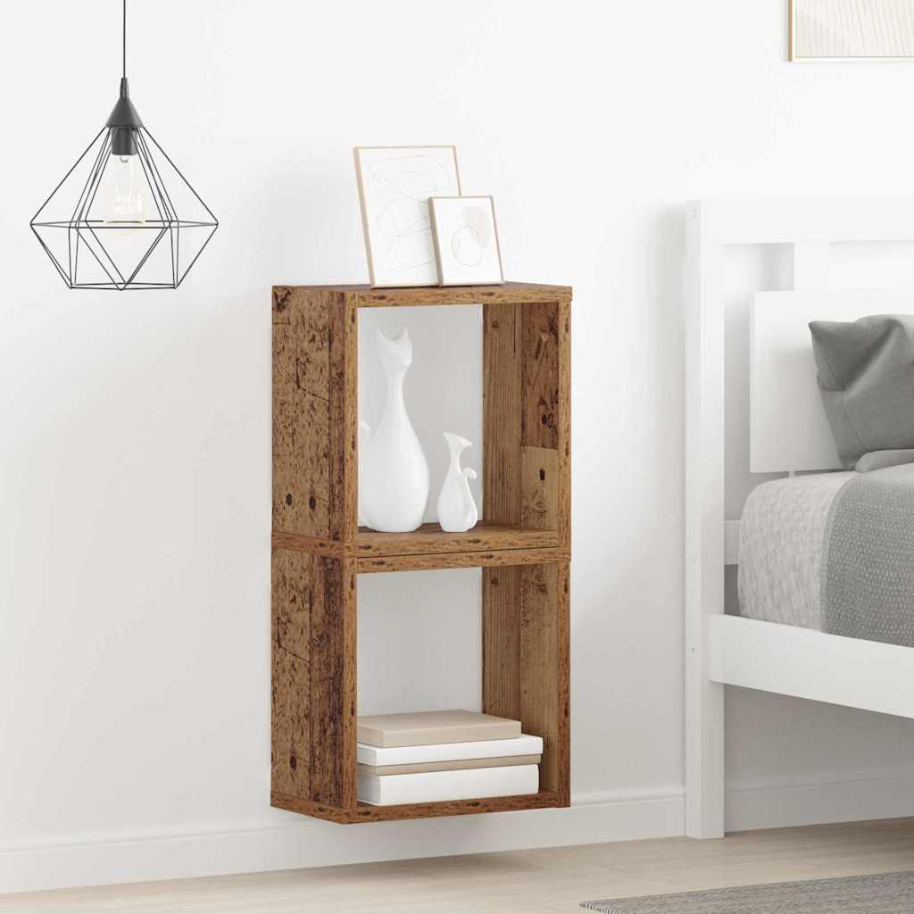 Væghylde med hylde Vægmonteret Gammelt træ Konstrueret træ