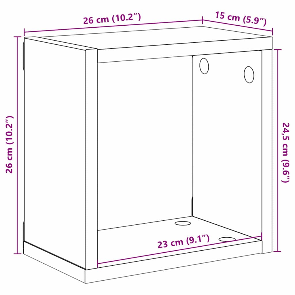 Væghylde med hylde Vægmonteret Gammelt træ Konstrueret træ