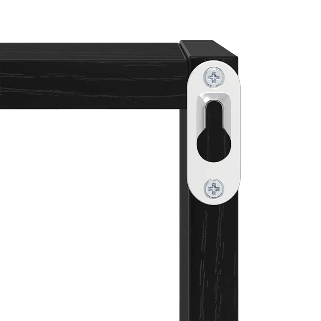 Væghylde med hylde Vægmonteret Sort eg Konstrueret træ