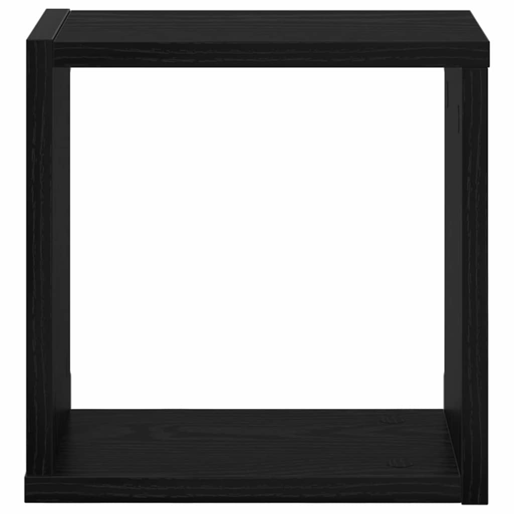 Væghylde med hylde Vægmonteret Sort eg Konstrueret træ