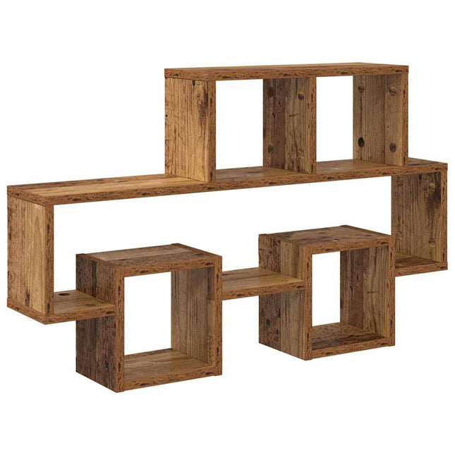 Væghylde med hylde Gammelt træ 82 x 15 x 51 cm Konstrueret træ