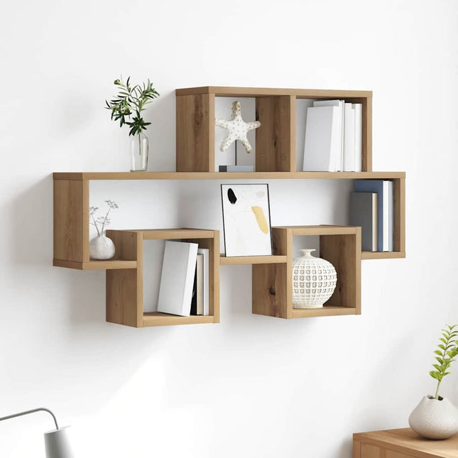 Væghylde med hylde artisan eg 82 x 15 x 51 cm Konstrueret træ