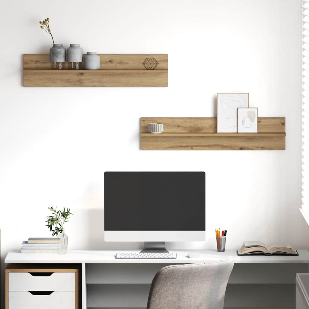 Væghylde 2 pcs Artisan Egetræ 80 x 11,5 x 18 cm Konstrueret træ