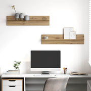 Væghylde 2 pcs Artisan Egetræ 80 x 11,5 x 18 cm Konstrueret træ