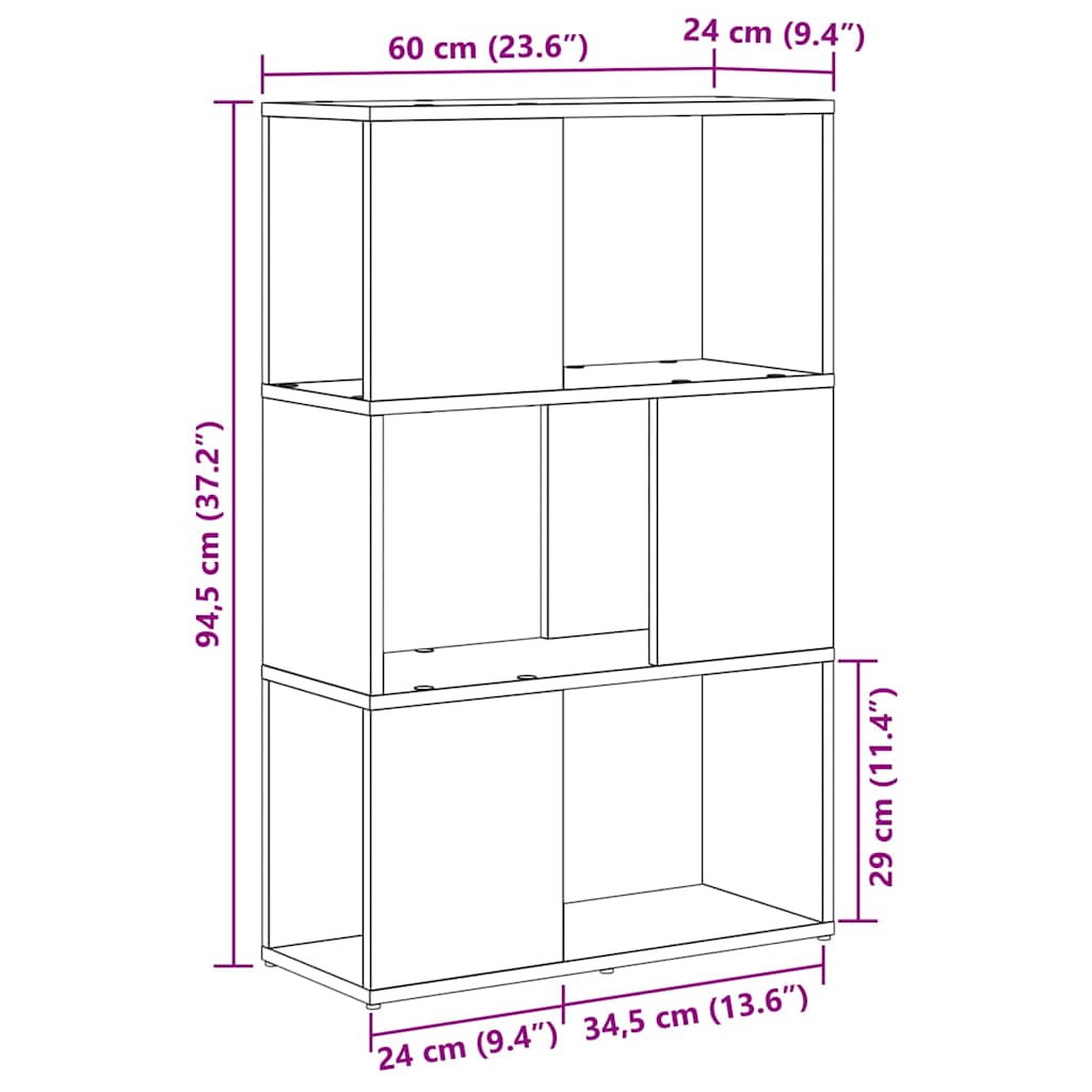TV-møbelsæt Vægmonteret Sort 60 x 24 x 94,5 cm Konstrueret træ