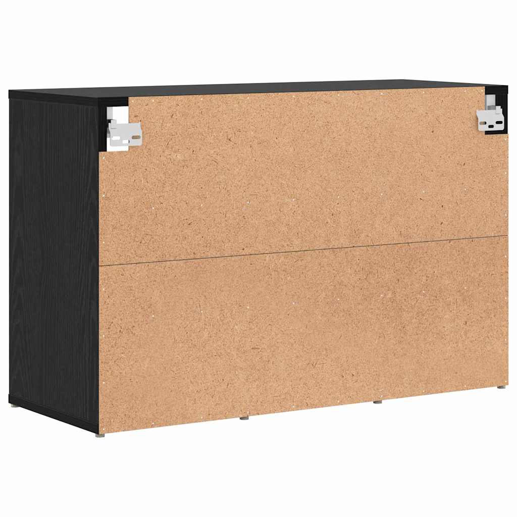 Sko skab med hylde Sort eg 77,5 x 30 x 51 cm Konstrueret træ