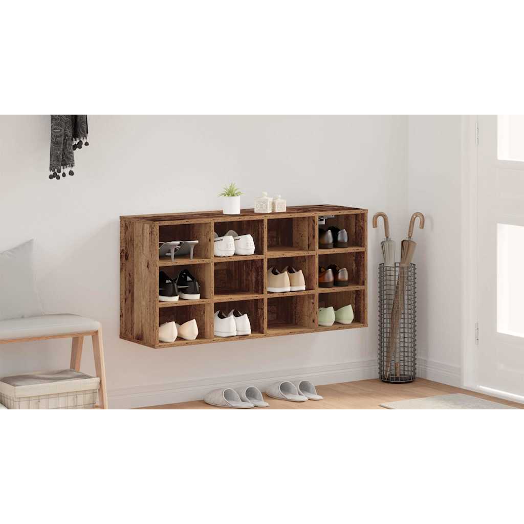 Sko skab med hylde Gammelt træ 103 x 30 x 51 cm Konstrueret træ
