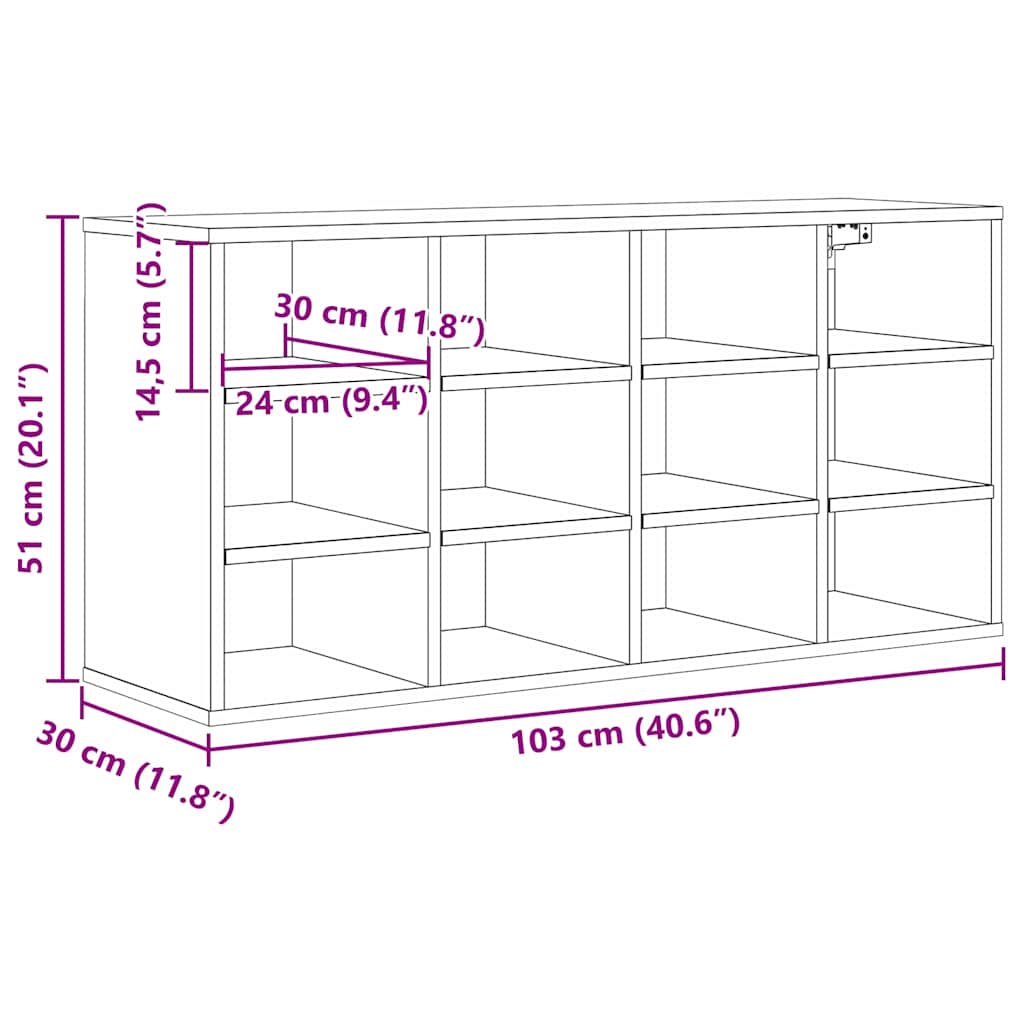 Sko skab Artisan Egetræ 103 x 30 x 51 cm Konstrueret træ